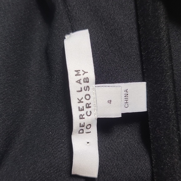 DEREK LAM 10 CROSBY Solid Black One Shoulder Asymmetrical Midi Dress Size 4 - Picture 2 of 16